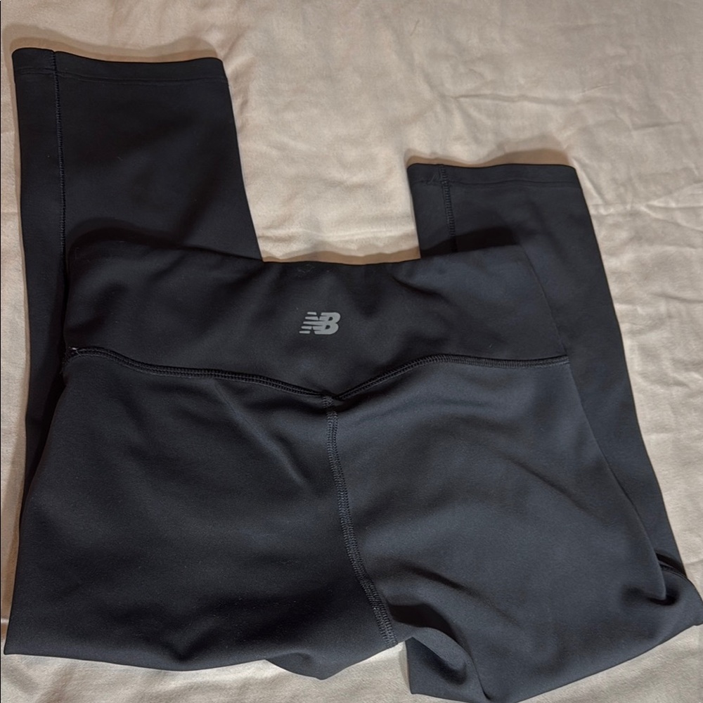 New Balance Black Capris with Moisture-Wicking Fabric
